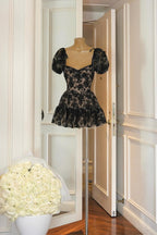 Lara Puff Lace Mini Dress