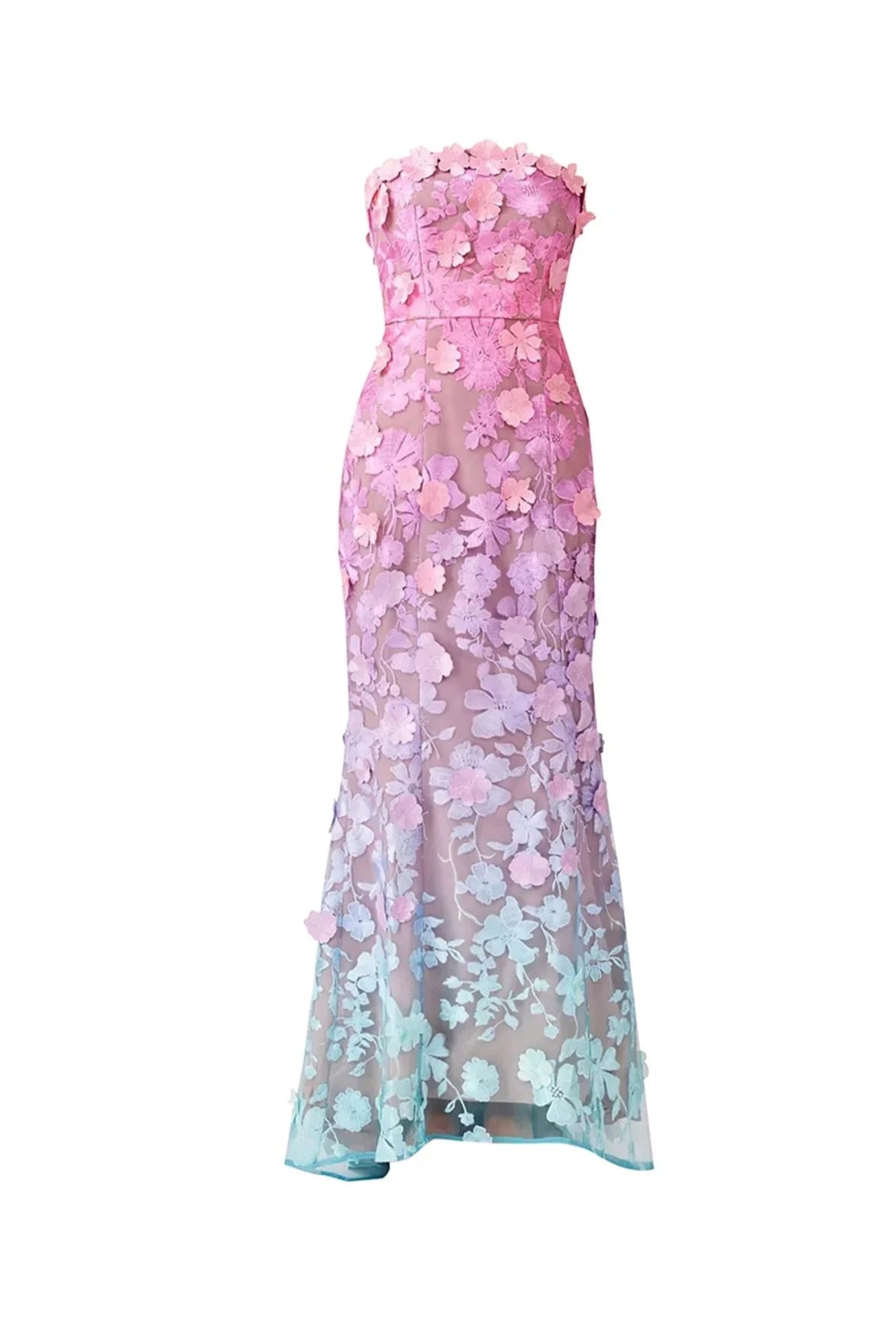 Off-Shoulder Sleeveless Gradient Dress