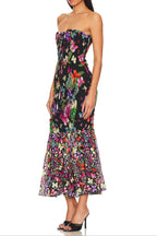 Flowering Girl Women Butterfly Print Fishtail Wrap Maxi Dress