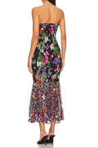 Flowering Girl Women Butterfly Print Fishtail Wrap Maxi Dress