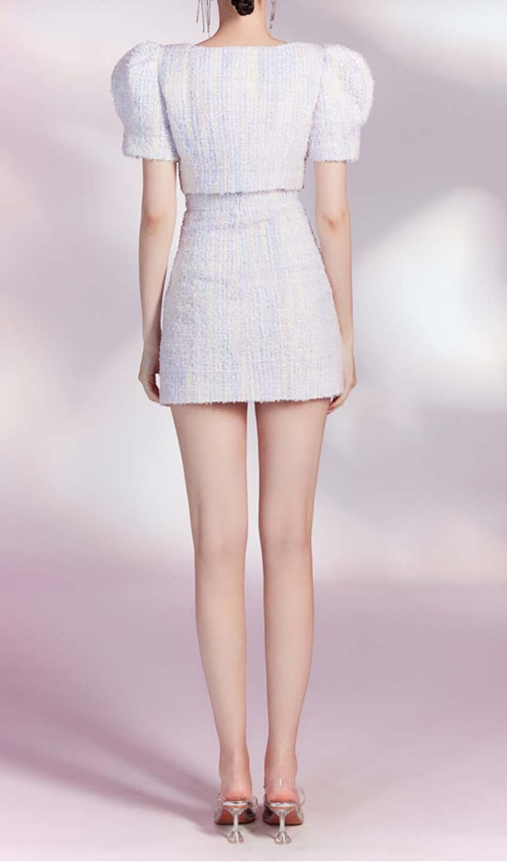 Flowering Girl Women Crystal Embellished Two Piece In Lilac