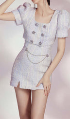 Flowering Girl Women Crystal Embellished Two Piece In Lilac