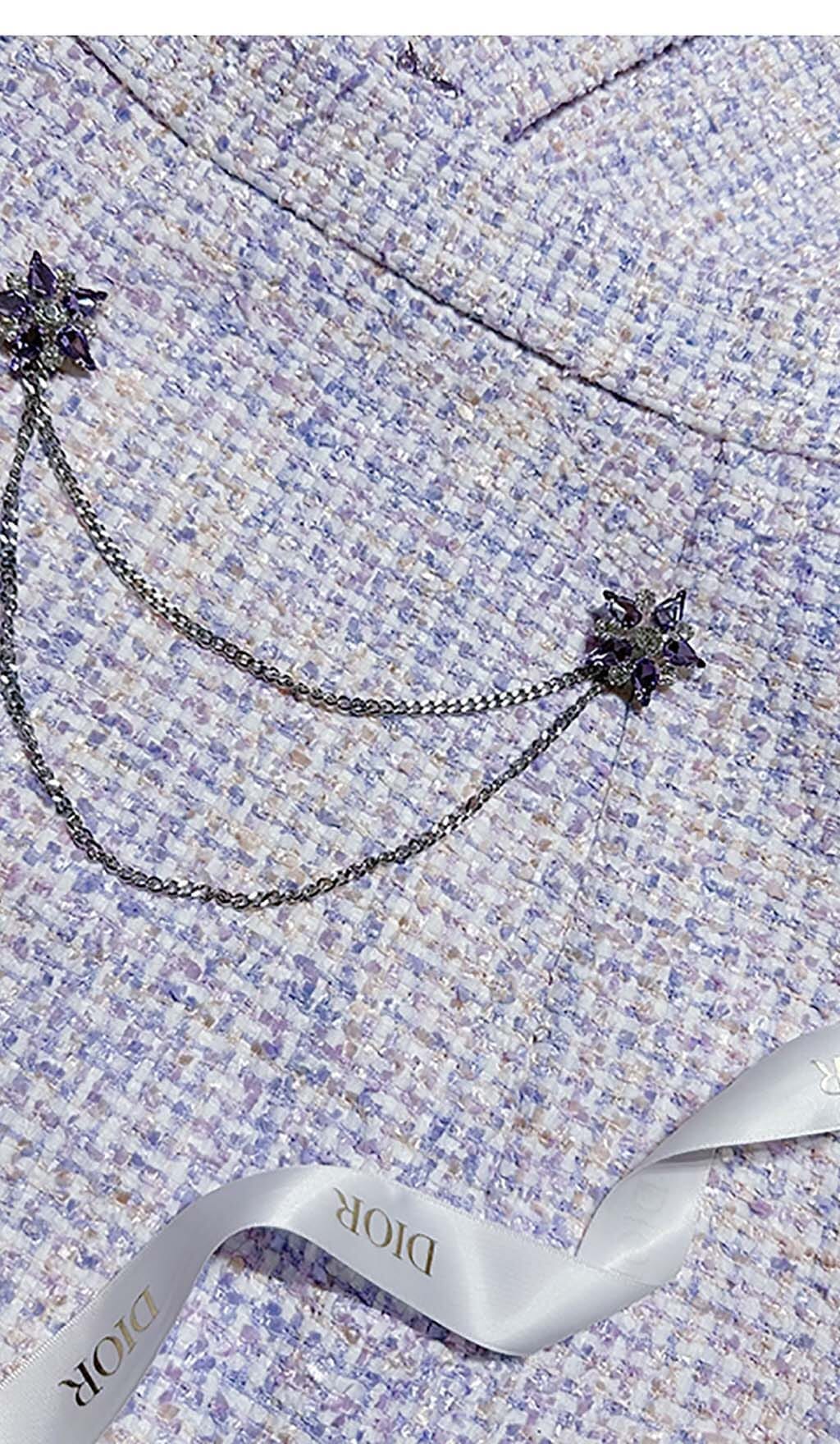 Flowering Girl Women Crystal Embellished Two Piece In Lilac