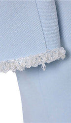 Flowering Girl Women Crystal Trim Two Piece Set In Sky Blue