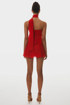 Cabau Chiffon Wrap Around Top - Red