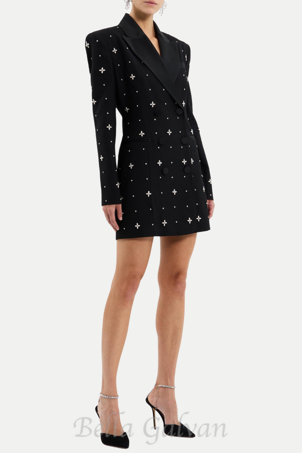 Flowering Girl Women Cachi Diamante Embellished Blazer Mini Dress