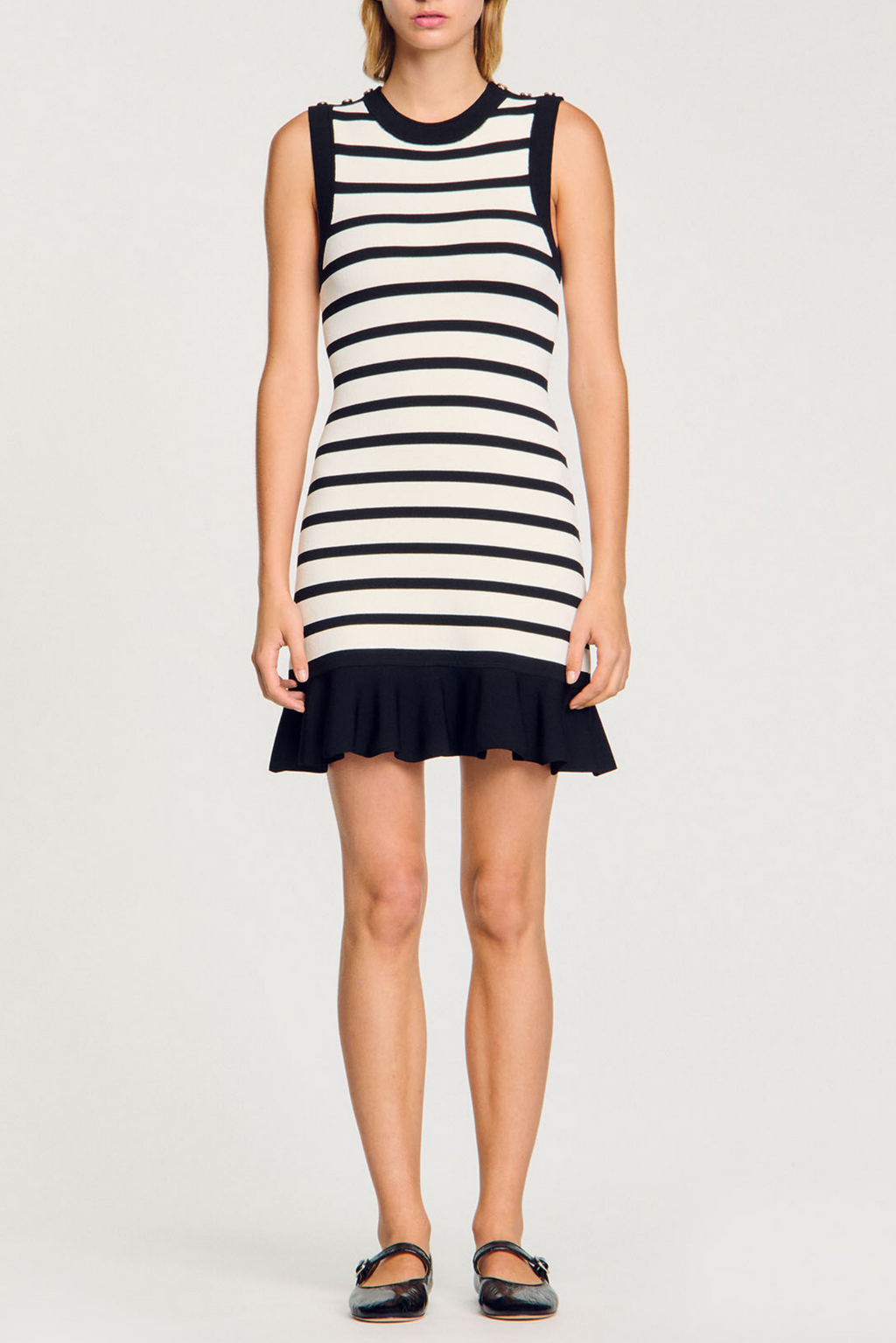 Flowering Girl Women Cactus Striped Knit Sleeveless Mini Dress