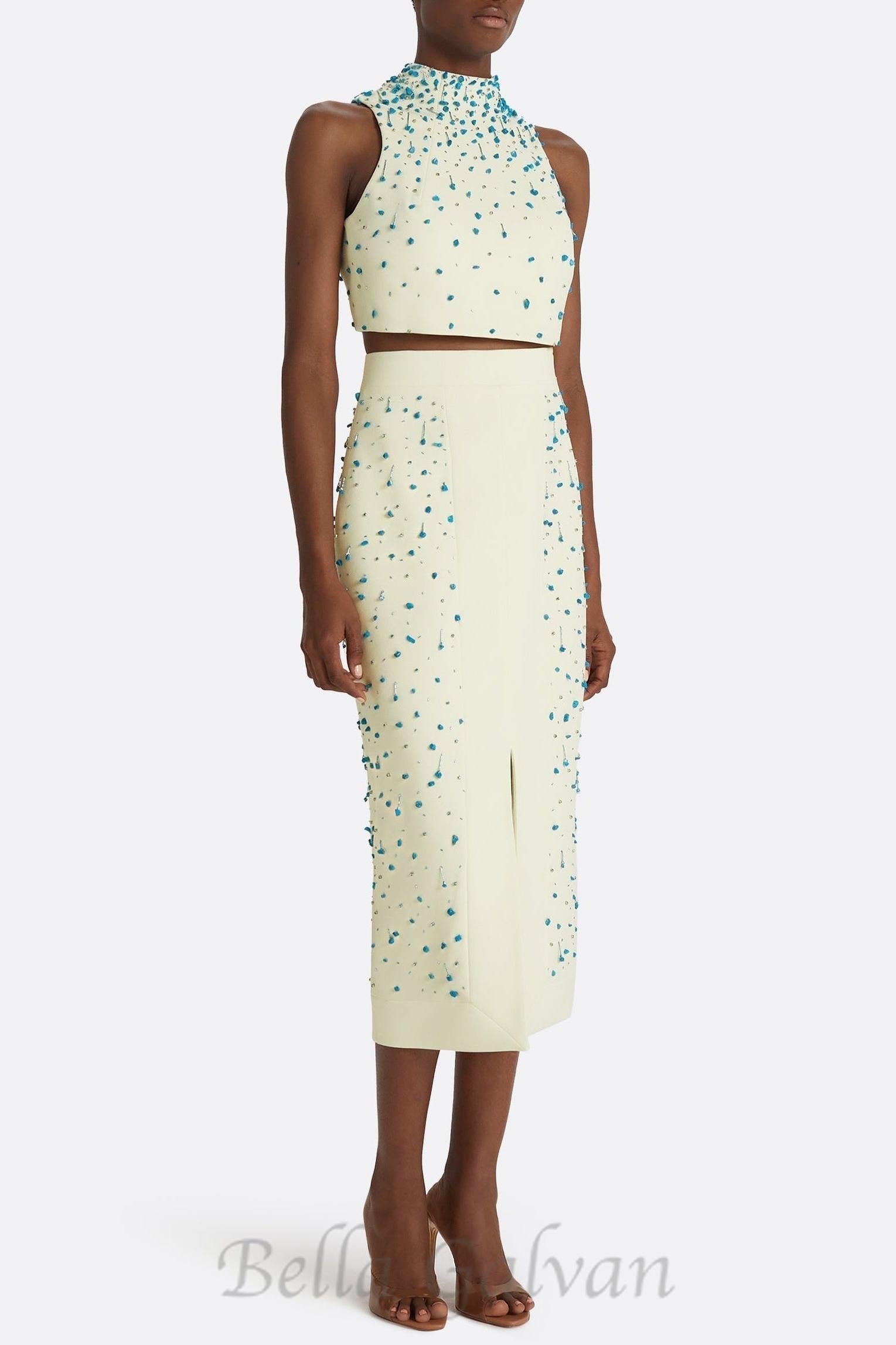 Flowering Girl Women Cadee Turquoise Embellished Two Piece Set