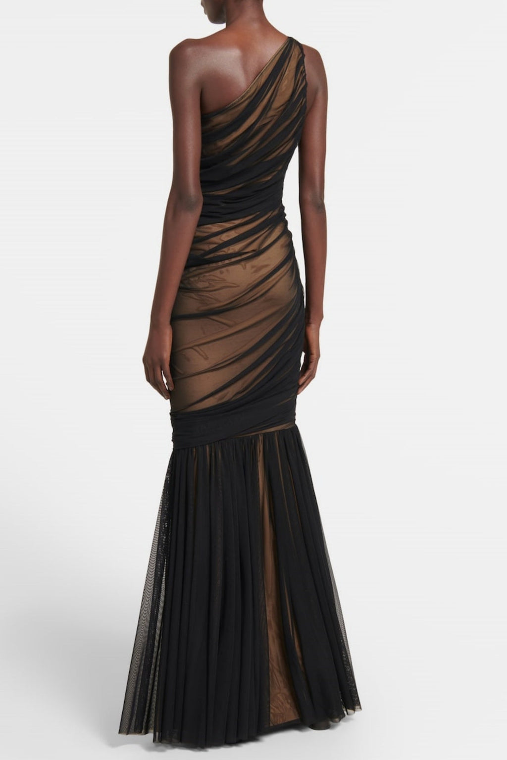 Flowering Girl Women Cadhla One Shoulder Ruched Mesh Maxi Dress