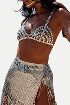 Flowering Girl Women Cael Crystal Bra - Silver