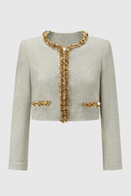 evangeline Sequin Jacket in apricot