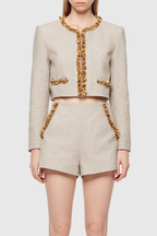 evangeline Sequin Jacket in apricot