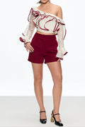 camille Single Shoulder Ruffle Pants Set