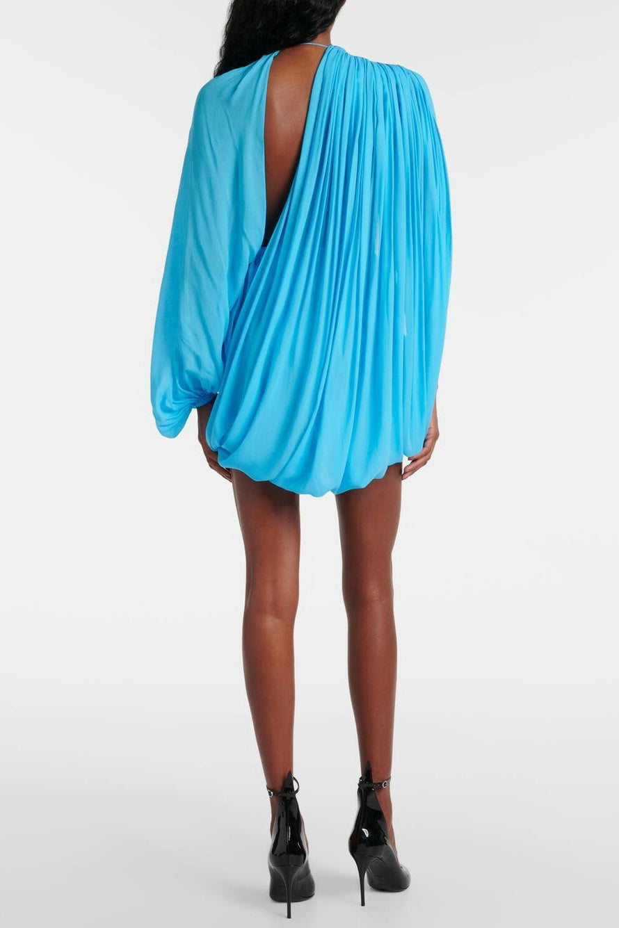 Flowering Girl Women Cahya Asymmetric Draped Mesh Mini Dress