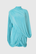 Flowering Girl Women Cahya Asymmetric Draped Mesh Mini Dress