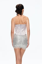 arabela Bow Corset Satin Top