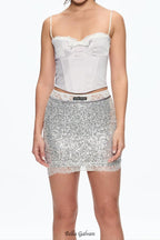 arabela Bow Corset Satin Top