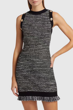 Flowering Girl Women Cailean Fringe Tweed Sleeveless Mini Dress