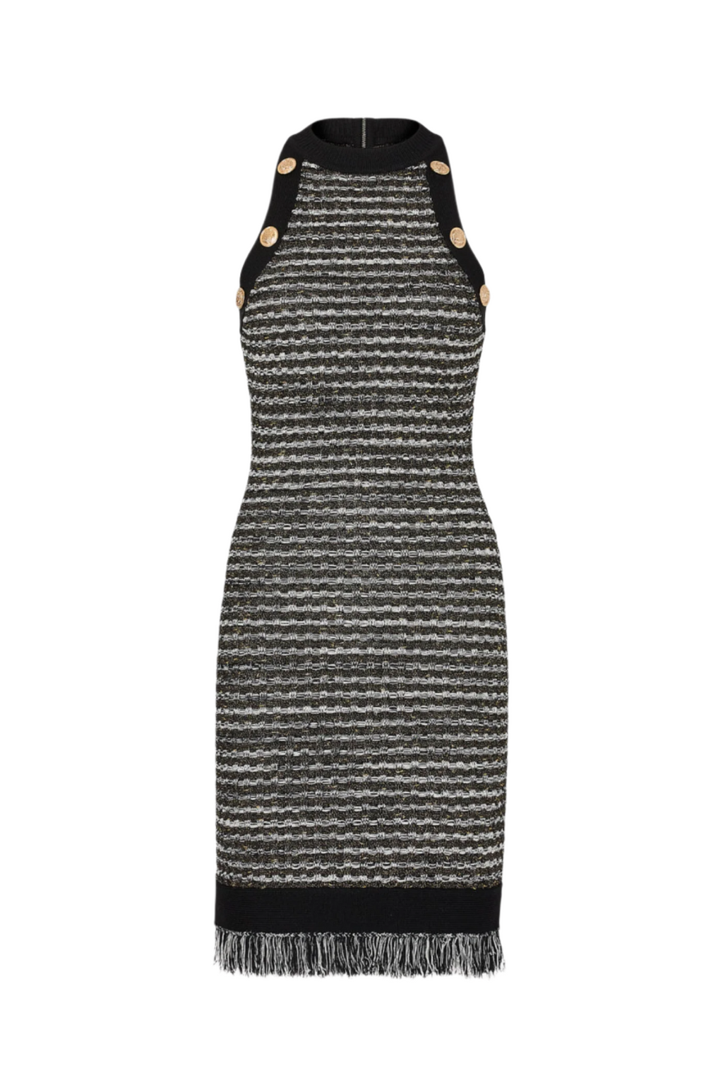 Flowering Girl Women Cailean Fringe Tweed Sleeveless Mini Dress