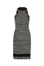 Flowering Girl Women Cailean Fringe Tweed Sleeveless Mini Dress