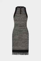 Flowering Girl Women Cailean Fringe Tweed Sleeveless Mini Dress