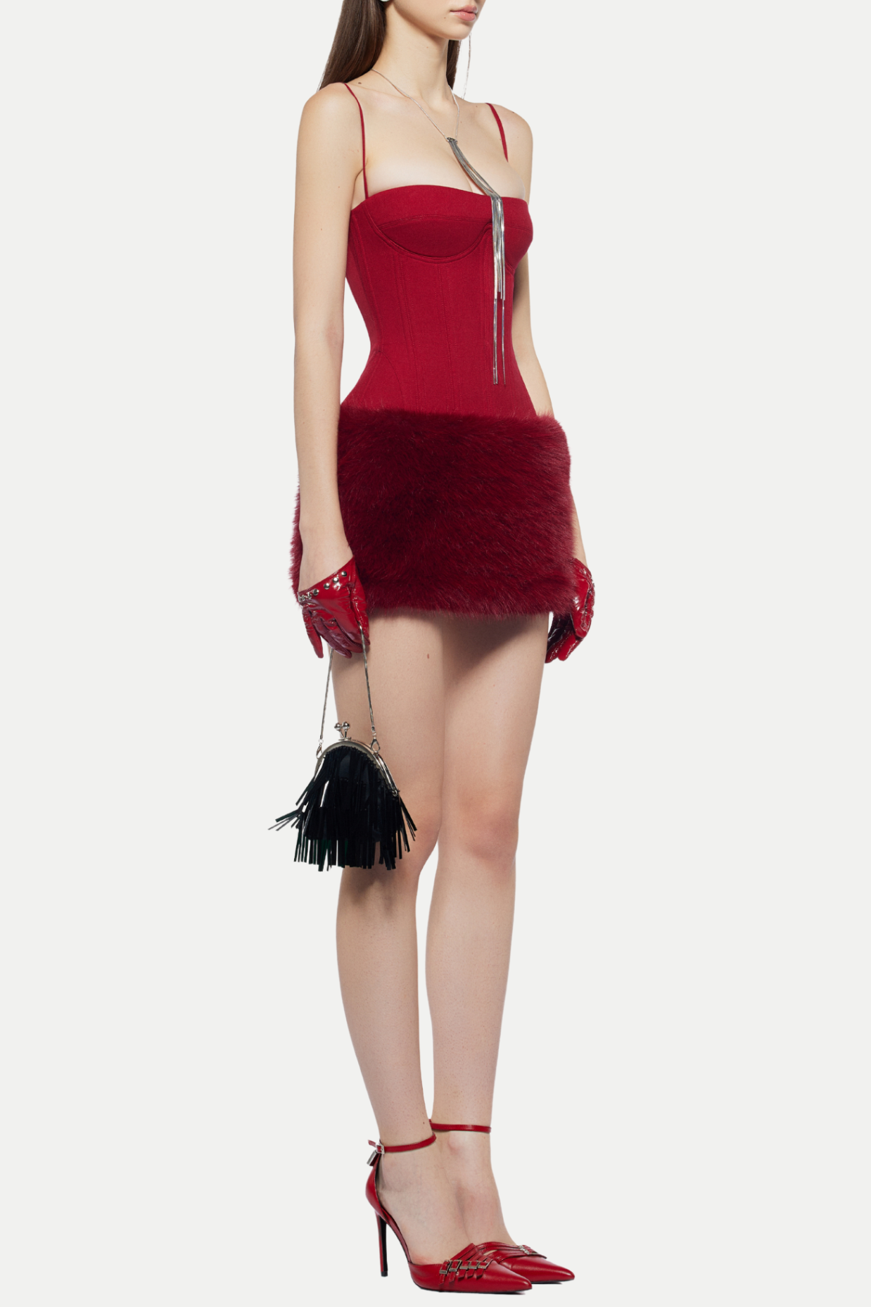 Flowering Girl Women Caisha Faux Fur Mini Dress