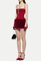 Flowering Girl Women Caisha Faux Fur Mini Dress