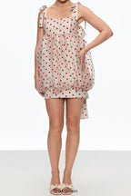 jennifer Dot Grid Bow Mini Dress