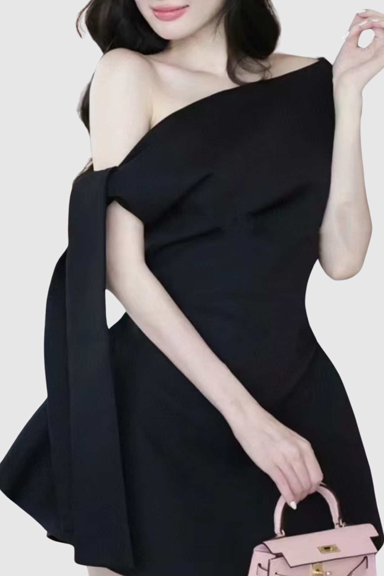 Flowering Girl Women Calwa Asymmetric One Shoulder Flare Mini Dress