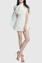 Flowering Girl Women Calwa Asymmetric One Shoulder Flare Mini Dress