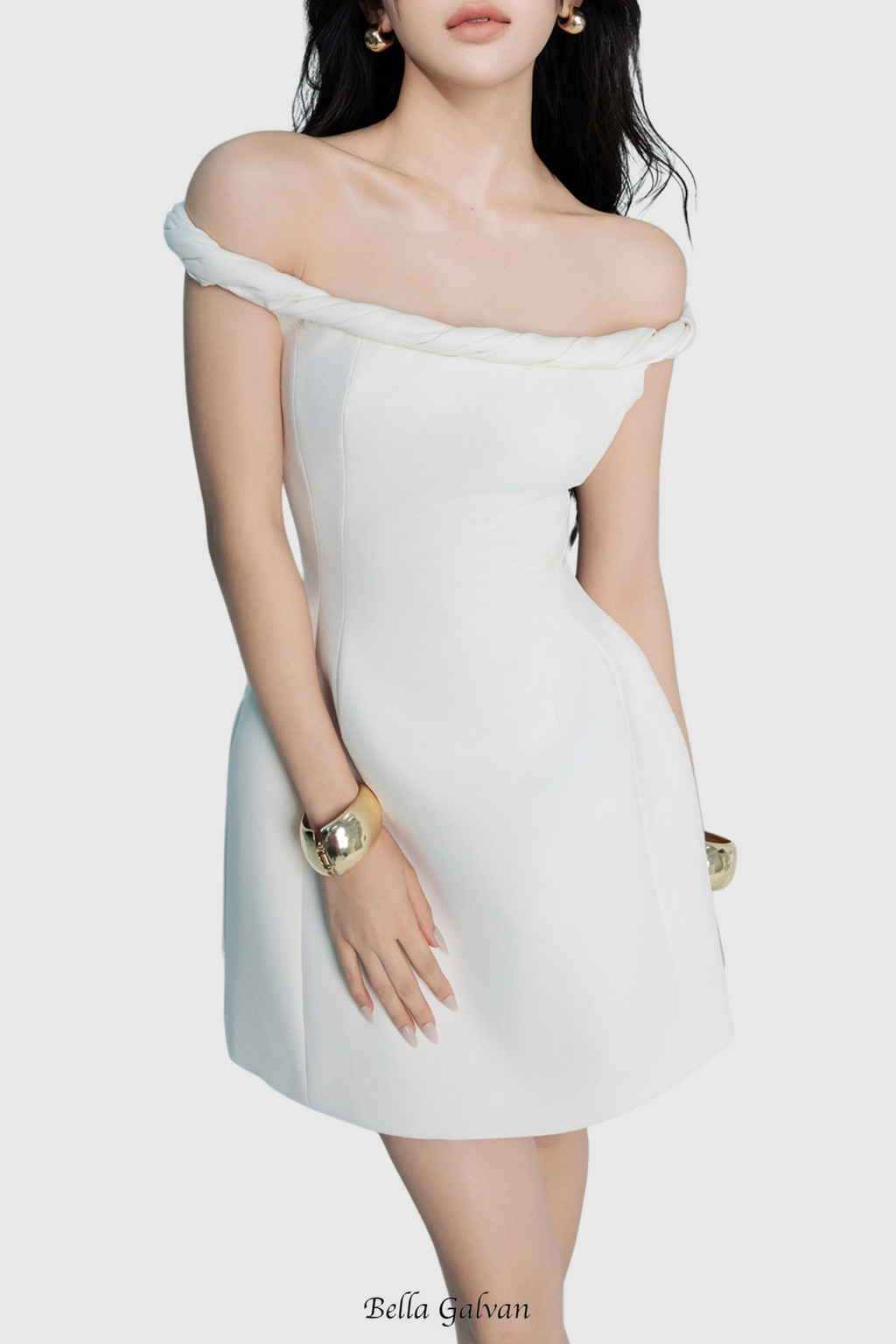 Flowering Girl Women Calwa Off Shoulder Flare Mini Dress