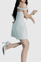Flowering Girl Women Calwa Off Shoulder Flare Mini Dress