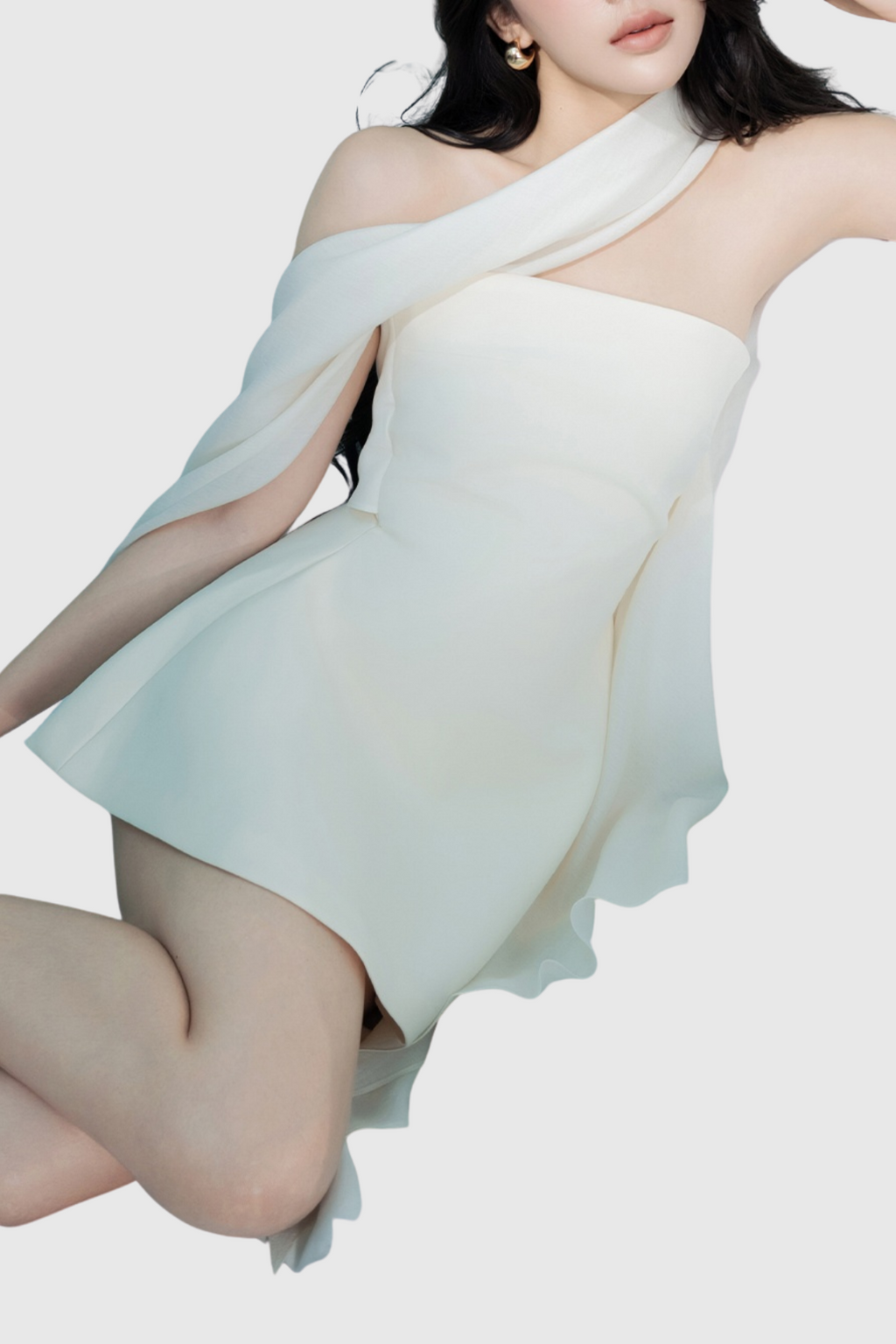 Flowering Girl Women Calwa Scarf Strapless Flare Mini Dress