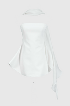 Flowering Girl Women Calwa Scarf Strapless Flare Mini Dress