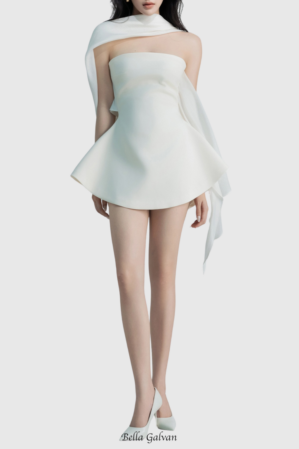 Flowering Girl Women Calwa Scarf Strapless Flare Mini Dress