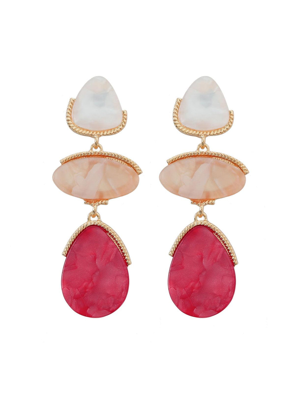 Flowering Girl Women Camber Multi Layers Acrylic Earrings