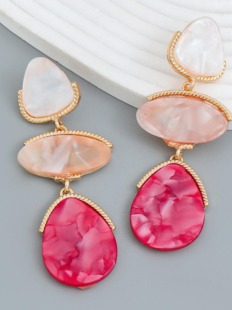 Flowering Girl Women Camber Multi Layers Acrylic Earrings