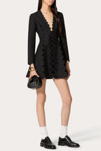 Flowering Girl Women Bow Scalloped Mini Dress