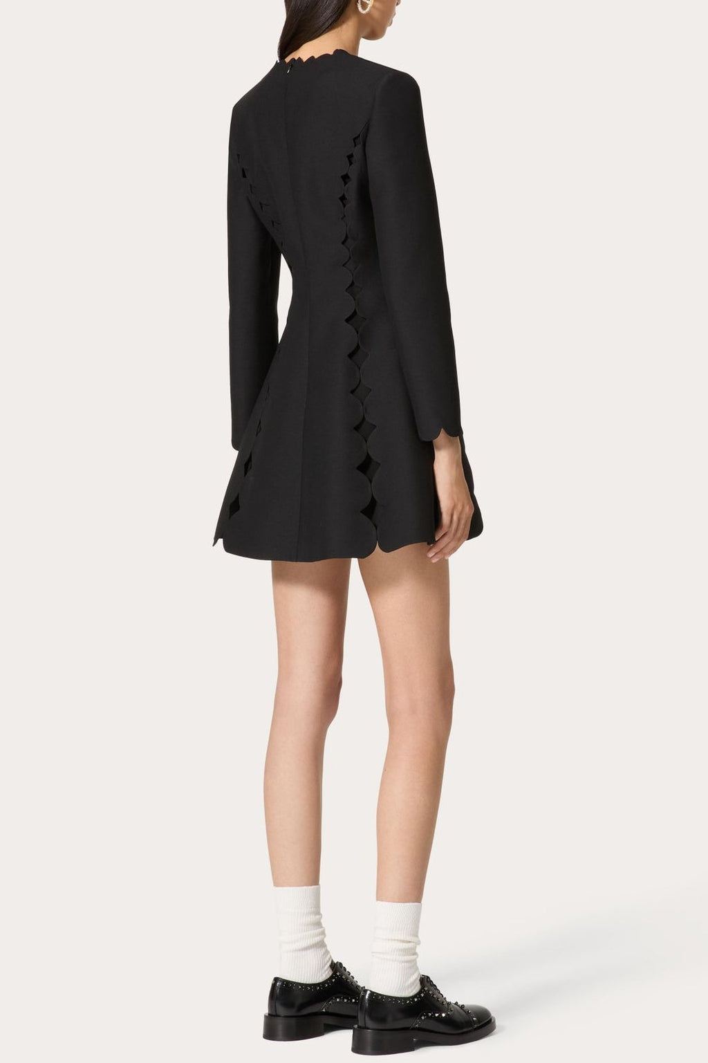 Flowering Girl Women Bow Scalloped Mini Dress