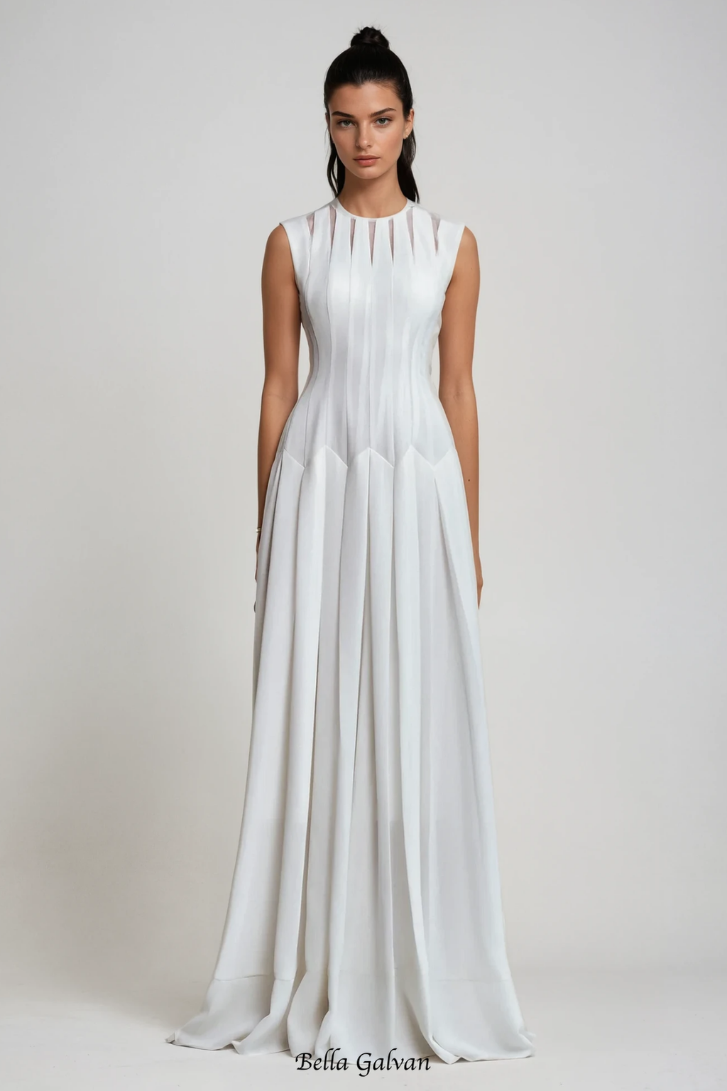 joyce Ruch Ruffle Sleeveless Maxi Dress