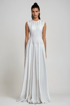 joyce Ruch Ruffle Sleeveless Maxi Dress