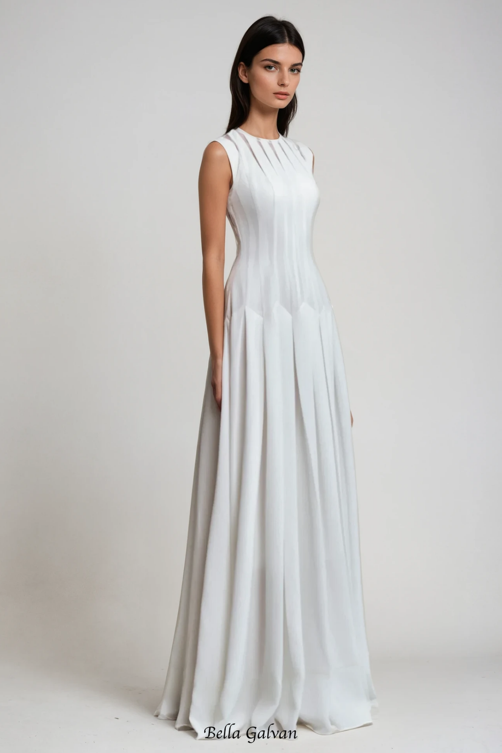 joyce Ruch Ruffle Sleeveless Maxi Dress
