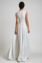 joyce Ruch Ruffle Sleeveless Maxi Dress