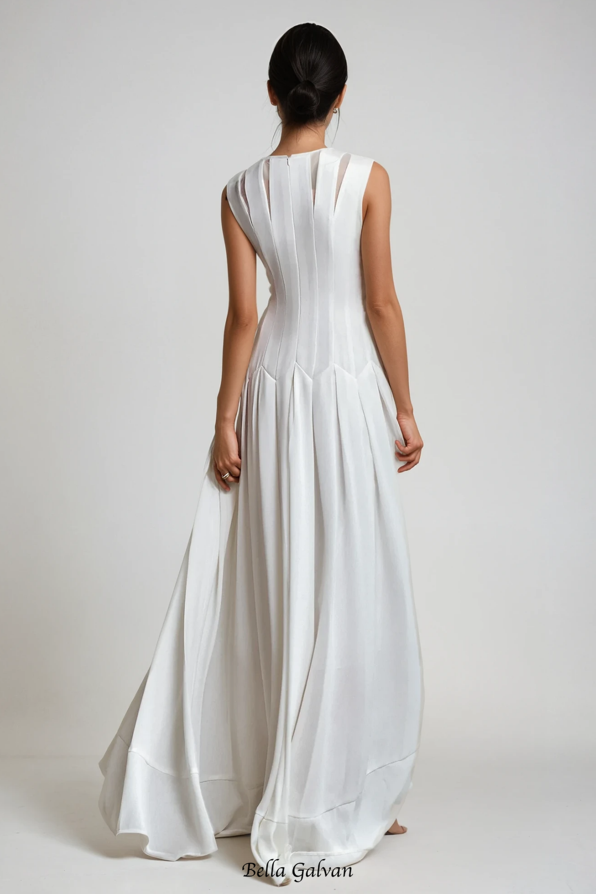 joyce Ruch Ruffle Sleeveless Maxi Dress