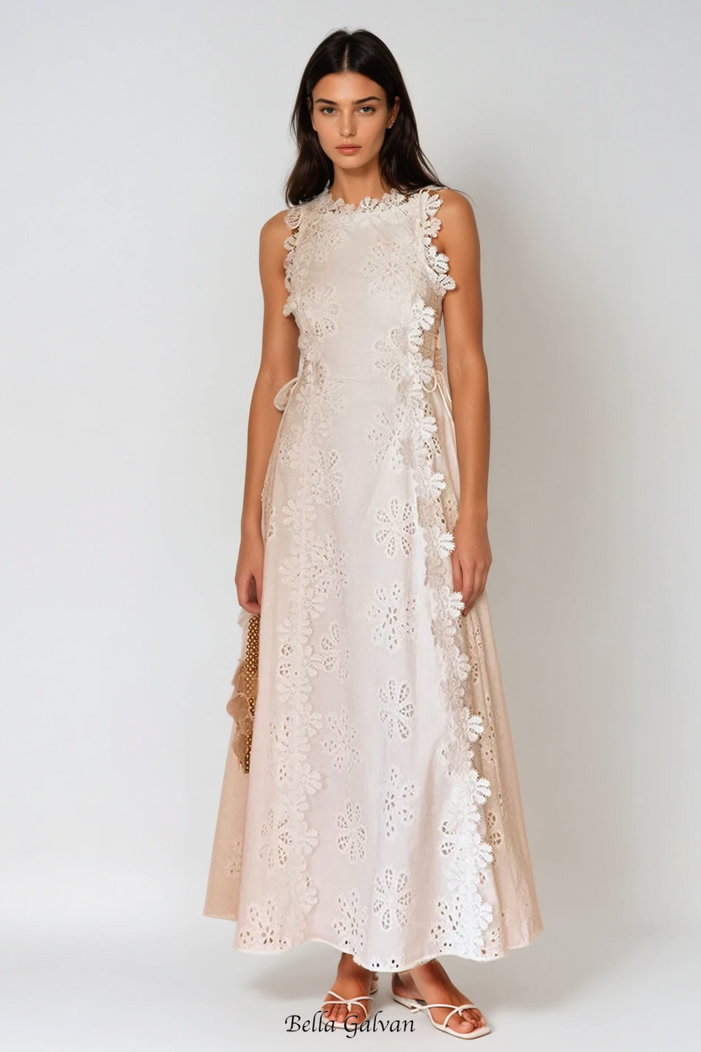 kimberley Spaghetti Embroidered Maxi Dress