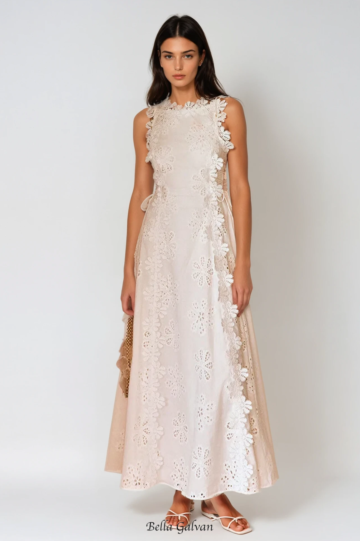 kimberley Spaghetti Embroidered Maxi Dress