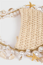 Flowering Girl Women Camilla Shell Pearl Raffia Bag