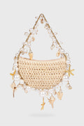 Flowering Girl Women Camilla Shell Pearl Raffia Bag
