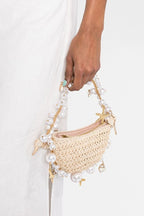 Flowering Girl Women Camilla Shell Pearl Raffia Bag
