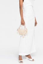 Flowering Girl Women Camilla Shell Pearl Raffia Bag